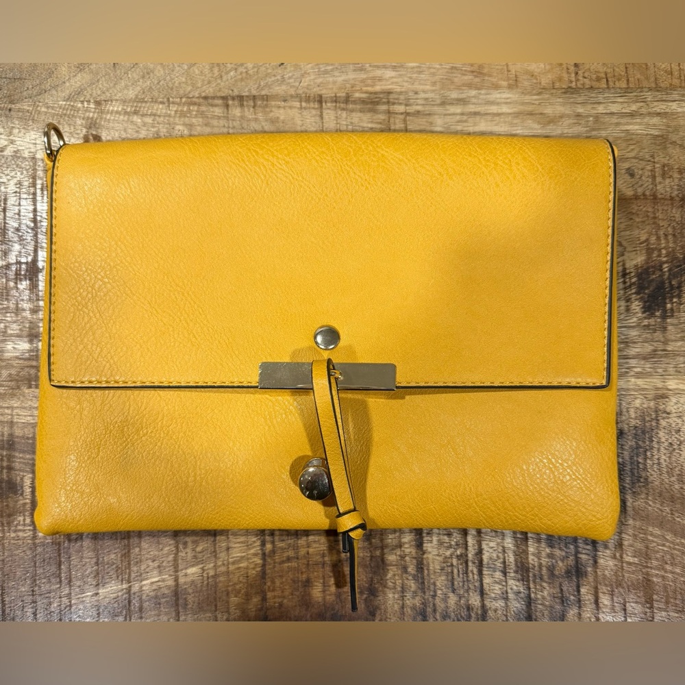 Yellow Leather Clutch